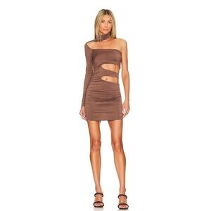 Superdown Minka Cut Out Mini Dress in Brown‎ Size Small